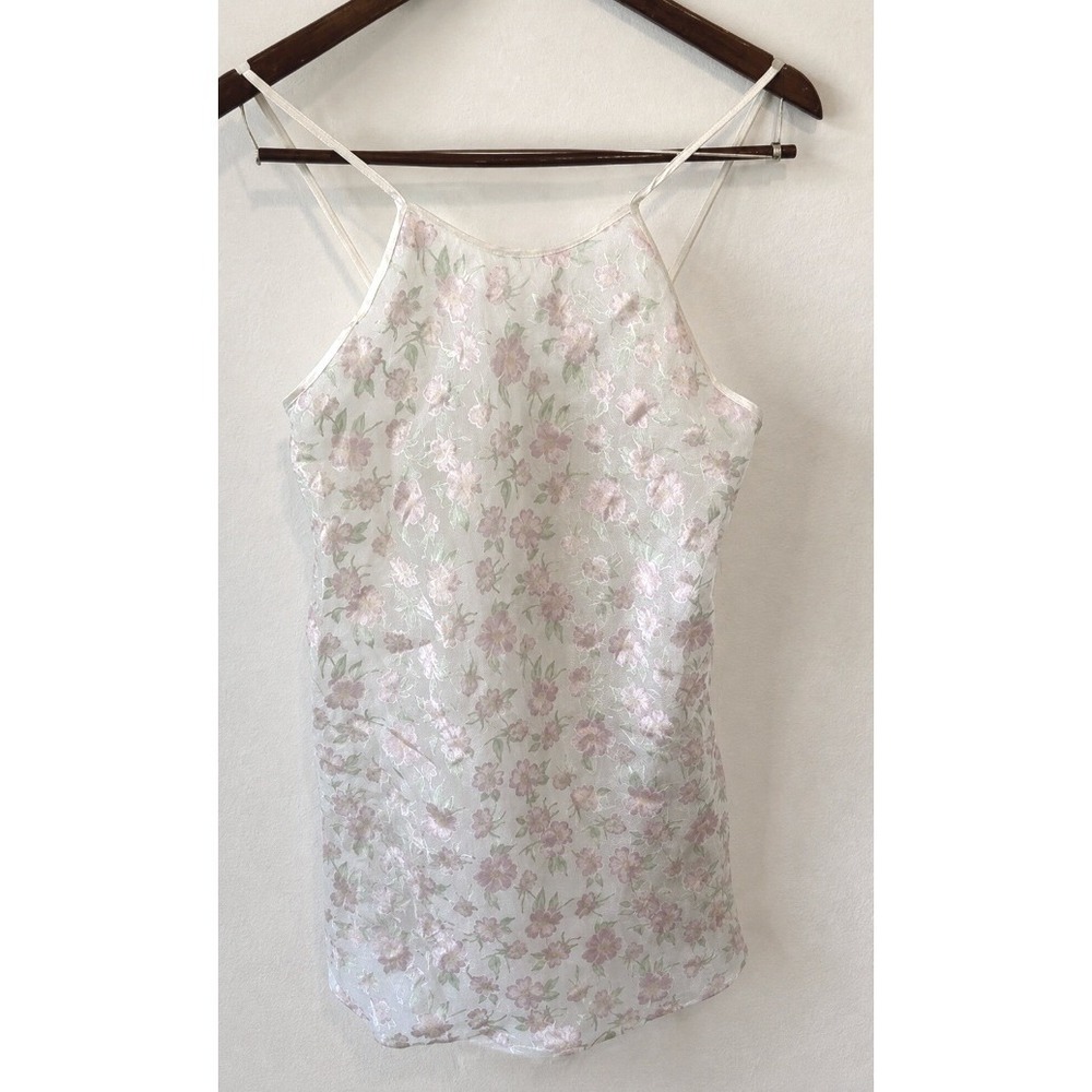 Go Softly Vintage Women's Y2K Floral Sheer Feminine Fairy Slip Dress Size Small